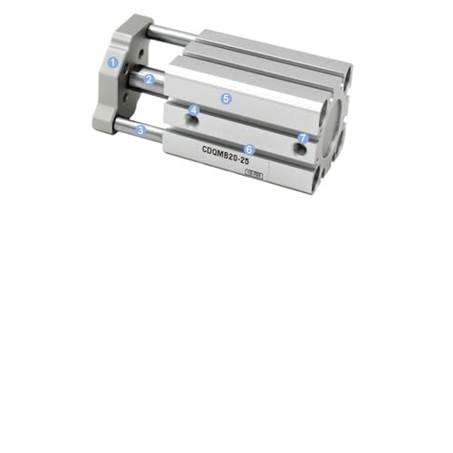 Vérin compact CDQMB20 course 15mm anti-rotation à double tige pour automatisme précis - 3