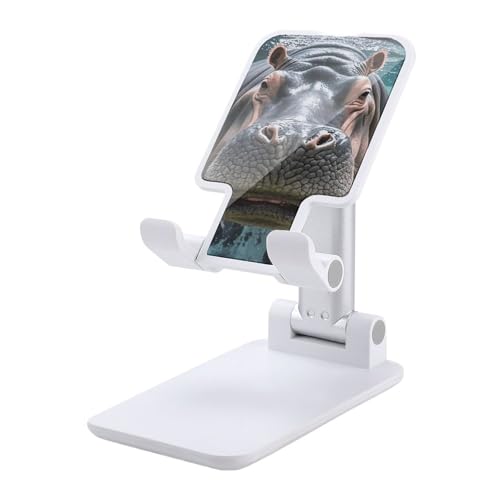 Support de téléphone portable réglable de bureau et dock pliable motif hippopotame