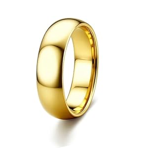 ORAZIO Stainless Steel Rings for Men Women 6MM 8MM Wedding Band Rings Silver/Black/Gold Domed High Polished Basic Wedding Bands Comfort Fit Size 6-14