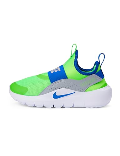 Nike Little Kid's Flex Runner 4 Running Shoe, Green Strike/Game Royal-Wolf Grey-White, 3Y