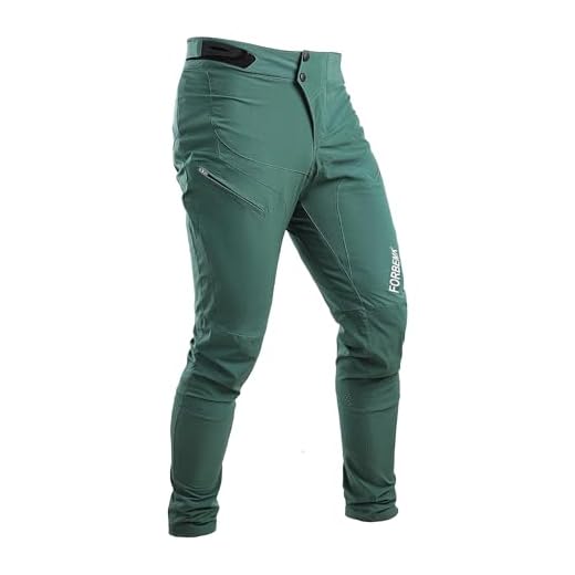 FORBEMK Men's Mountain Bike Cycling Bicycle Riding MTB Pants, Quick-Dry Lightweight Breathable BMX Downhill Bike Pants-30 Green