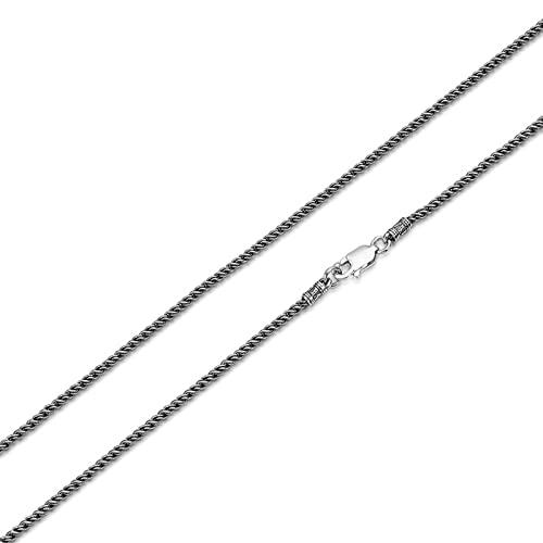Collier chaîne corde argent vieilli KnSam bijou hip-hop homme tendance
