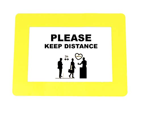 Djois, 197624 - Kleberahmen für Bodendisplay, A4, Gelb, 10 Stück, Rutschfestes PVC, Extra-starker Kleber, Individuelle Markierung, Wasserfest, Ideal für Palettenbereiche