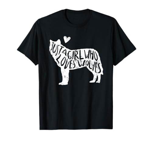 Just A Girl Who Loves Wolves Cute Wolf Silhouette Women T-Shirt
