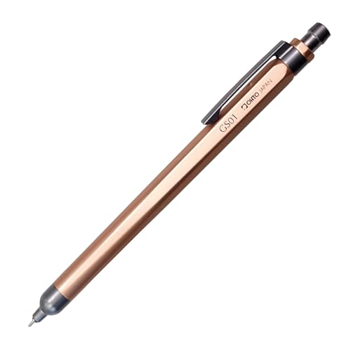 Image of OHTO GS01 Gold Quick Dry Roller Gel Pen 0.5mm Needle Point Tip | Premium Aluminum Body, Refillable Black Ink Pen for Office, Journaling, Writing & Gifts | AP- Certified Japan