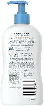 Cetaphil Baby Wash & Shampoo ,Tear Free, Paraben, Colorant and Mineral Oil Free, 13.5 Fl. Oz (Packaging May Vary)