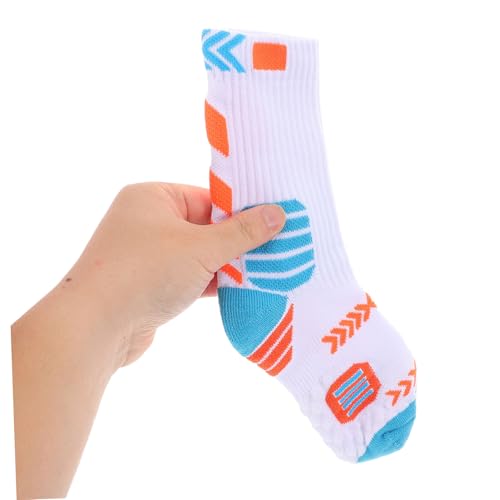 BESPORTBLE 1pair Youth Basketball Socks Comfortable Mid Calf Athletic Socks for Boys and Girls Non- Design for Outdoor Sports and School Activities3