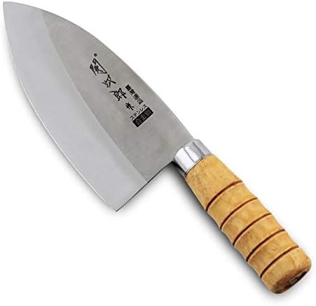 MAYiT Meat Cleaver Knife, 4Cr13 Alloy Steel Peeling Raw Fish Filleting Knife Kitchen Killing Seafood Cooking Knife Lobster Processing Professional Tool