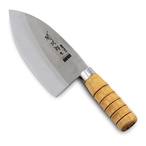 Cleaver Knife,Meat Cleaver 4Cr13 Alloy Steel Peeling Raw Fish Filleting Knife Kitchen Killing Seafood Cooking Knife Lobster Processing Professional Tool (Kitchen Knife Size : Blade 155 mm)