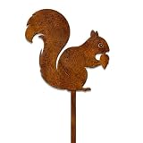 BAHJISOUK Herbstdeko Outdoor, Rost Eichhörnchen Deko Gartenstecker
