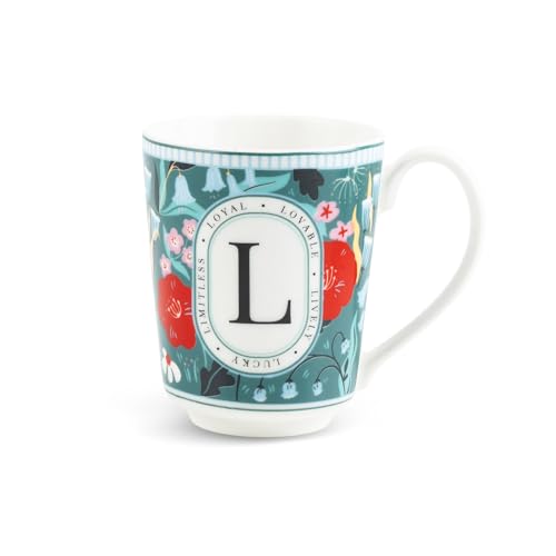 Image of Shay Alphabet Mug 300ml, Letter L Printed Coffee Mug for Girls, Boys, Friends | Ceramic Mug |Glossy Finish | Ceramic Coffee Cup | Porcelain | Microwave Safe (Alphabet Mug - L)