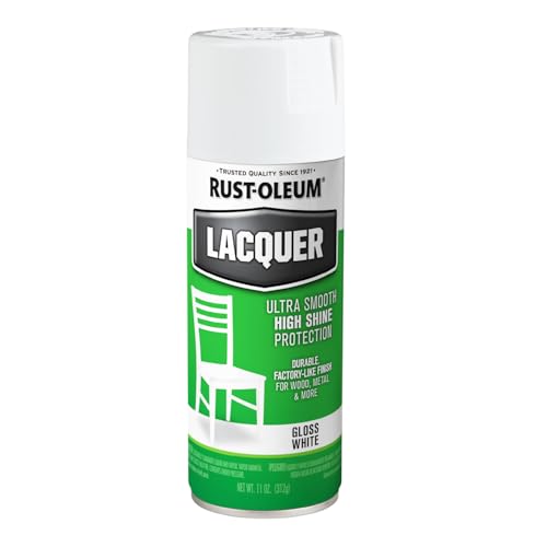 Rust-Oleum 1904830 Lacquer Spray Paint, 11 oz, Gloss White, (Pack of 1)