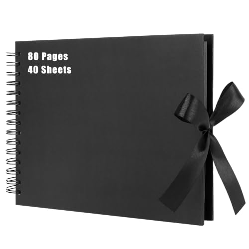 Album Photo Scrapbooking A4 Livre Photo à 80 Pages Noires