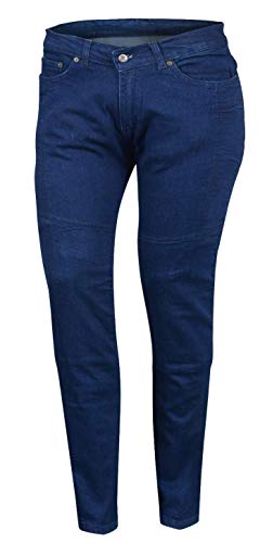 Bikers Gear Australia - Pantalones vaqueros con protectores para motocicleta, elásticos, con forro Kevlar CE 1621-1, protectores extraíbles, color azul, talla 10 Cover