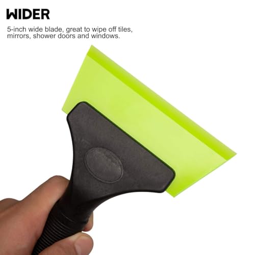 Image of Multi-Purpose Shower Glass Squeegee, 5 Inch Household Squeegee with Non-Slip Handle, Small Squeegee for Tile, Glass, Mirror, Shower, Window Film Installation(Green)