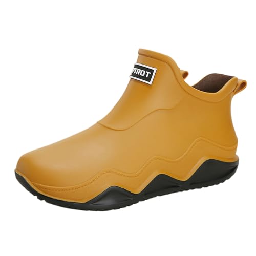 riou Bottes de Pluie Femme Courtes Mode Flexibles et Antidérapantes Chaussures de Jardin Bottines de Jardin Travail Bottines de Caoutchouc Bottes de Pluie Imperméables Coupe-Vent Chaussures de Travail