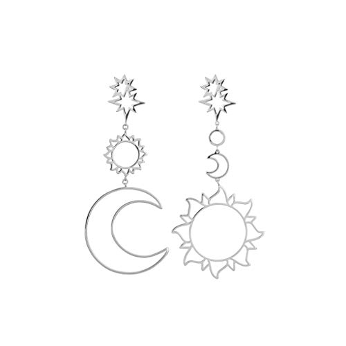CADANIA hohlen Stern und Mond Tropfen baumeln Ohrringe Frauen Geschenk Statement Schmuck