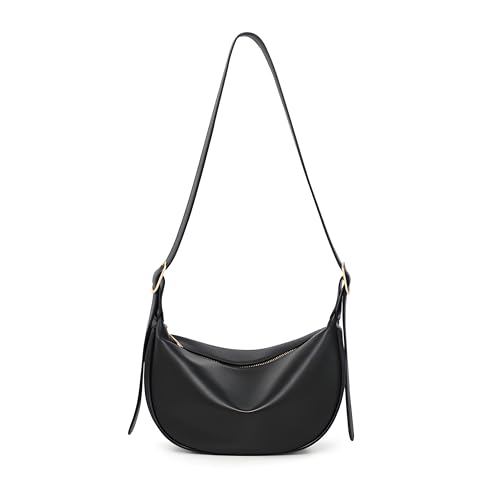 [MR&KB] 斜めがけバッグ レディース 三日月バッグ PUレザー 小型 小さめ ボディバッグ 撥水 通学 通勤バック レディースカバン 斜めがけ 自転車バック (ブラック) - MR&KB - 商品画像