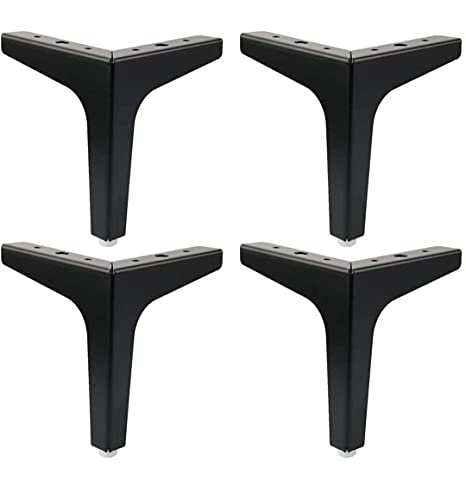 Image of Aakash Decor Black Finish Sofa Leg 3 Inches (Set of 4) - Metal Heavy Duty Furniture Leg for Home, Office Sofa Paya with Including Mounting Screw | Rustproof T- Shape Sofa Leg /Support Leg 7 cm