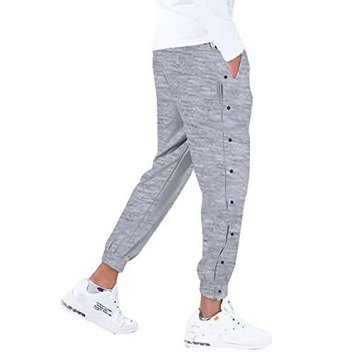Pantalones de chándal para hombre, casual, para cirugía, abertura lateral, botón a presión, pantalones de trabajo, pantalones deportivos para hombre, pierna cónica, pantalones de baloncesto para