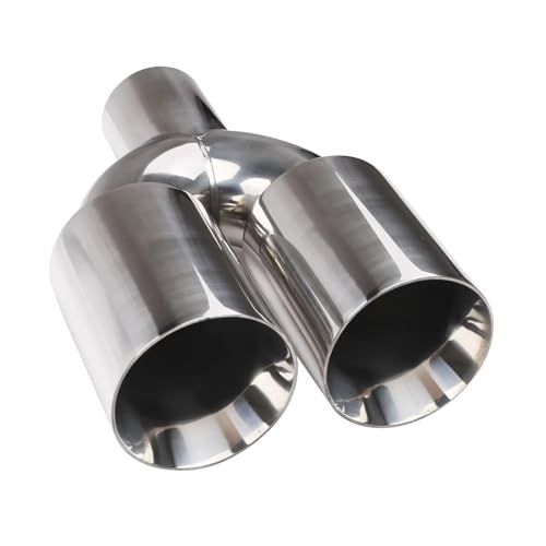 Embout d'échappement double en inox poli tube asymétrique 63mm 89mm de qualité supérieure