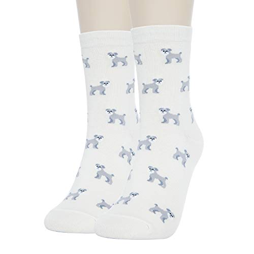Kony Fun Dog Patterned Socks For Women And Teen Girls - Cotton Funny Novelty Casual Crew Socks (Shoe Size 6-9) (Dog Pattern - 4 Pairs) #TOP5