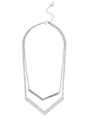 GUESS Factory Women's Silver-Tone Double Chevron Necklace