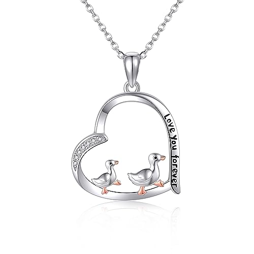 Collier oie en argent sterling pour femme et fille pendentif oiseau