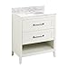 Signature Hardware 475137 Burfield 31" Free Standing Single Vanity Set with Cabinet, Vanity Top, and Oval Undermount Vitreous China Sink - 8" Faucet Holes
