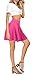 EXCHIC Women's Stretchy Waist Pleated Mini Skater Skirt Casual Flared Outfit Skirts for Women (Rose, X-Large)