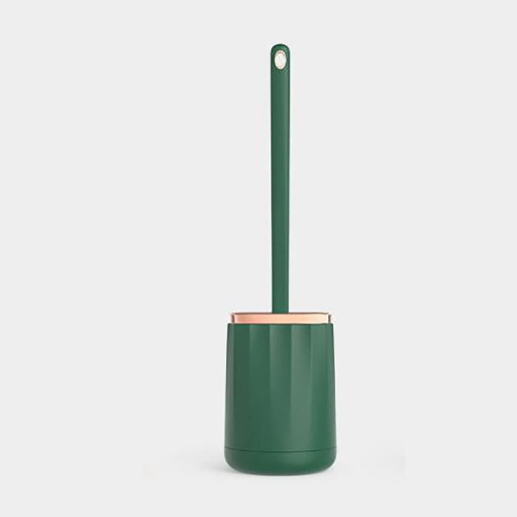 Tyuhduyur Green Toilet Brush With Ventilated Drying Holder, Deep Cleaner Silicone Toilet Brushes With Long Plastic Handle,Silicone Toilet Brush With Quick Drying Holder Set For Bathroom Toilet (Color :