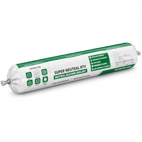 Image of White Silicone Sealant Waterproof | Fast Fixing & Drying RTV Neutral Silicone Adhesive for Roof Leakage Repair, Concrete, Water Tank, Metal, Steel, & Other Surface (600ml Sausage Pack)