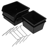 VILLCASE Organizer da Parete 4 Pezzi in Plastica e Acciaio per Pannello Forato Porta Viti e Attrezzi con Apertura Rapida Salvaspazio Nero Minimalista per Laboratori e Garage