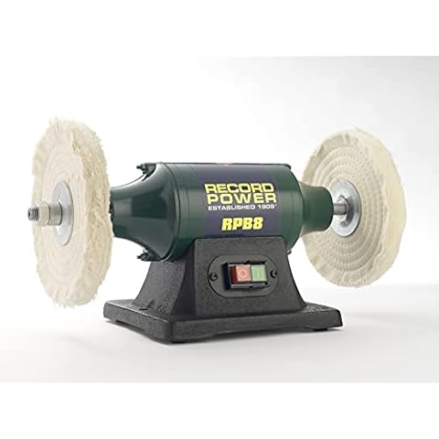 Record Power RPB8 8" Polishing/Buffing Machine with NVR Switch Cover