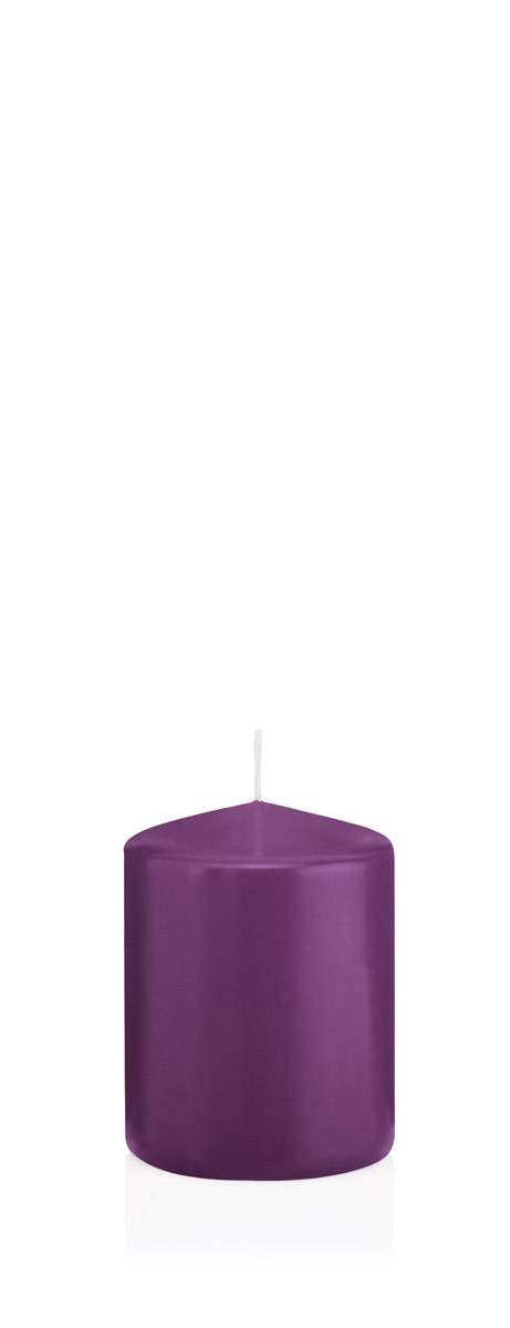 Inna-Glas Violet Pillar Candle Maeva, 8Cm, Ø6cm, 29H - Made In Germany - Votive Candle