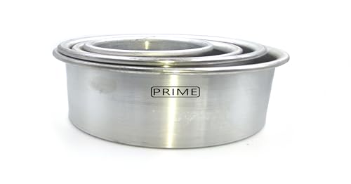 Image of Prime Bakers and Moulders Round Cake Baking Pan Aluminum Tin Mold for Oven (3,4,5,6 Inch)