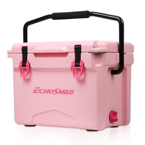 EchoSmile 12/18 Quart Rotomolded Cooler, Portable Hard Ice Chest, Suit for BBQ, Camping, Pincnic