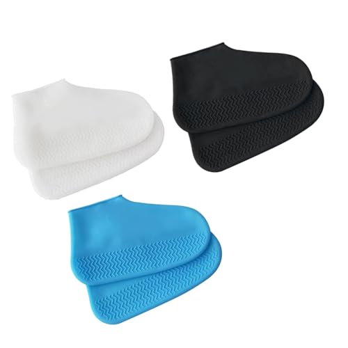3 pares de cubiertas para botas de silicona antideslizantes y gruesas para adultos para camping, senderismo y ciclismo