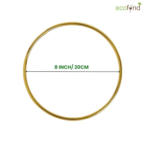 Image of ecofynd 10pcs Circle 8 Inch Metal Crafts Hoops, Gold Dream Catcher Rings Supplies, Macrame Creations Ring for Wreath Crafts, DIY Projects handicrafts Decoration Wall Hanging Craft (CS4003-GO)