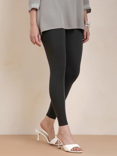 Image of TWIN BIRDS Super Stretchable Cotton Elasthane Fabric Ankle Length Leggings for Women