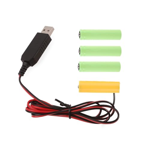 MLWSKERTY Universelle 6V LR6 AA Batterie Eliminatoren Ersetzen Sie 4pcs 1 5 V AA Batterie Für Elektronikspielzeug Für LED Licht Mit Schaltern USB Netzteilkabelverlängerung