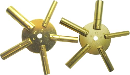 Master Key for All Ship Clock - Brass - Total 10 Prong in Two Piece Even/Odd