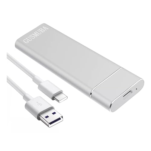 GUSMUBA External Hard Drive, 2TB Portable Hard Drive, USB 3.0 Data Cable/Type C, Data Storage, Slim External, Compatible with PC/Laptop/Mac os (2TB, Silver).