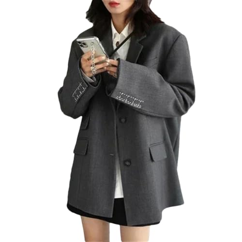 Veste de bureau brodée en sergé Haitpant blazer gris élégant