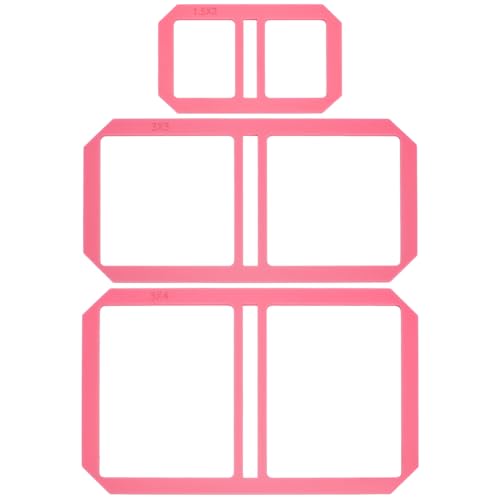 BENECREAT 3Pcs Mini Pink Bookbinding Tool, Acrylic Sticky Notes Bookbinder Guide Stencil Template Bookbinding Ruler Scrapbooking Tool for Portable Notebook Journal Handbook Making