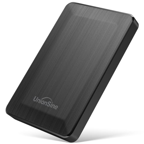 UnionSine 外付けHDD 1TB 超薄型 2.5インチ USB3.0 外付けハードドライブ 対応 Mac/PC/PS4/Xbox/Xbox 360/テレビ録画 (ブラック)HD3513