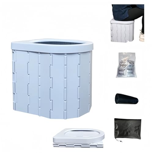 簡易トイレ えテント折りたたみ アウトドア キャンプ 防災グッズ 登山 渋滞 旅行 建設現場 車載 車中泊グッズ 介護用 持ち運び 組立簡単 複数仕様ブラックグレー (グレー,蓋なし)