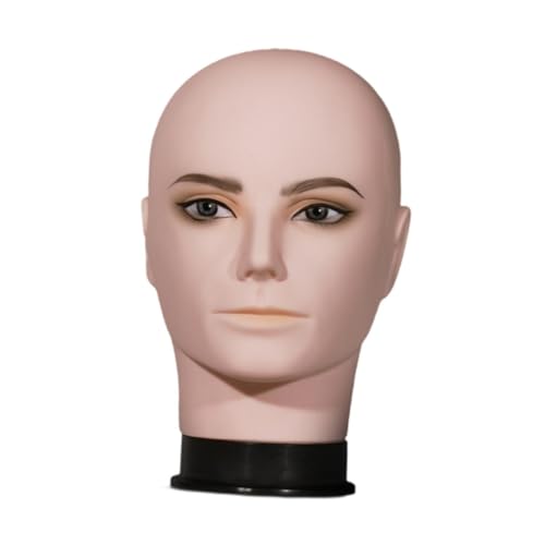Kokiya Cabeça de manequim careca masculina, suporte de exposição de apliques, adereços de exposição