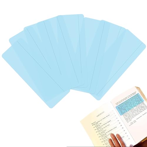 SANTUO 8 Pieces Guided Reading Strips Tracking Highlight Colored Overlay Bookmark Overlays for Reading Dyslexia Reduce Visual Stress Teacher Teaching Supplies for Classroom, Sky Blue