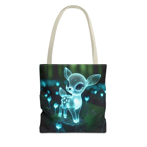 Glowing Fawn Tote Bag - Enchanted Forest Vibe, Eco-Friendly, Stylish Gift for Nature Lovers, Shopping Bag, Beach Tote
